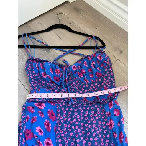 Free People  Women's Tigerlilly Midi Dress Cobalt Combo Size M