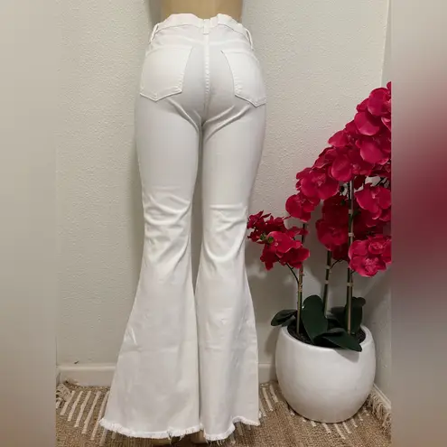 Sneak Peek White Flare & Wide Leg Jeans High