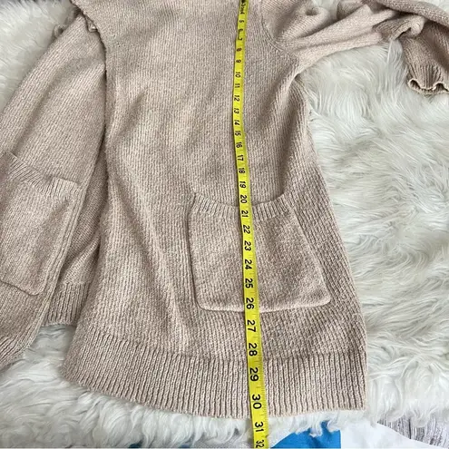 Motherhood Maternity Open Front Cardigan Sweater Large Beige Pockets