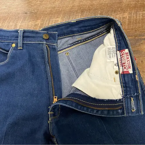 Braxton Stretch Indigo Straight Leg Jeans with Contrasting Top Stitching SZ 34/M Blue