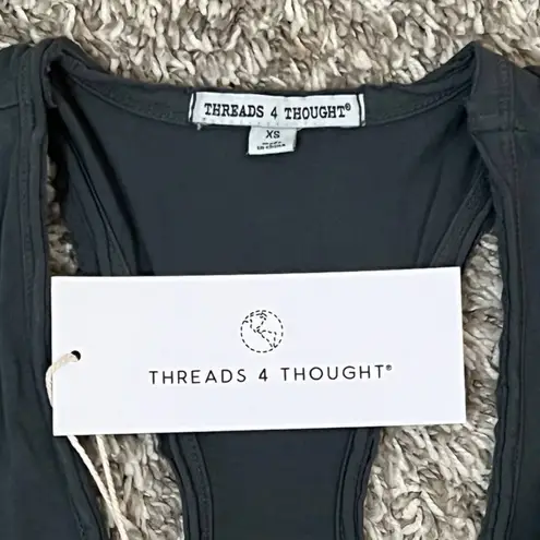 Threads 4 Thought X-SMALL Namaste Tank - Racerback Raw Edge Soft Organic Cotton