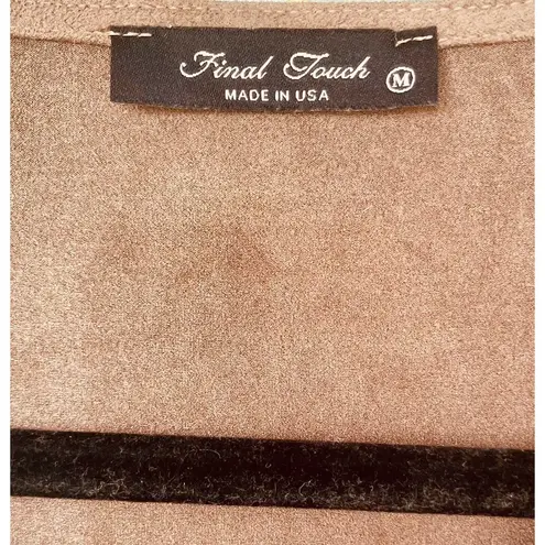 Final Touch Faux Suede Brown Long Sleeved Dress SzMED Lightweight Comfort