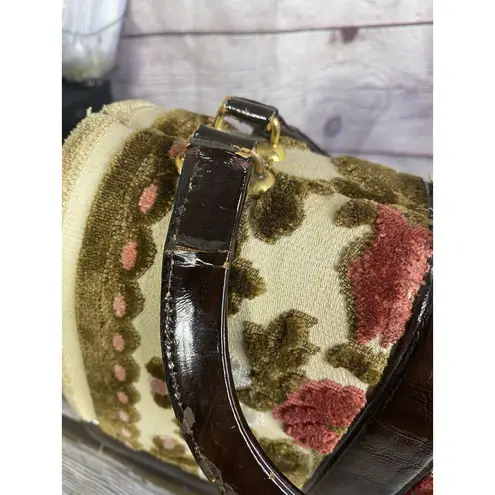 Vintage 1950s Tano Of Madrid Handbag Made in Spain Tapestry Hard Shell Bag Red