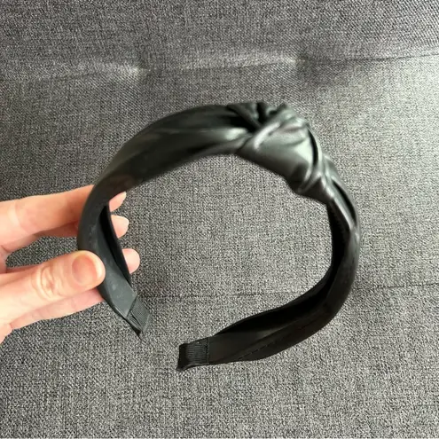 Faux Leather Knot Headband, Black