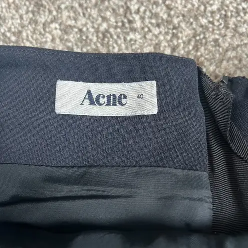 Acne Studios  Black Mini Skirt Womens Designer Full Zip Back Size 40 Designer