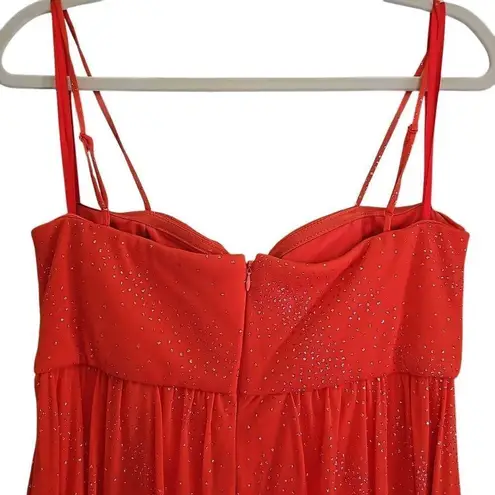 Newport News Prom dress with spaghetti straps, jewel embellished. Event gown. Si