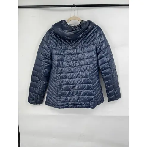 Big Chill Puffer Coat Women Small Navy Blue Outdoor Full Zip Cozy Hiking Winter