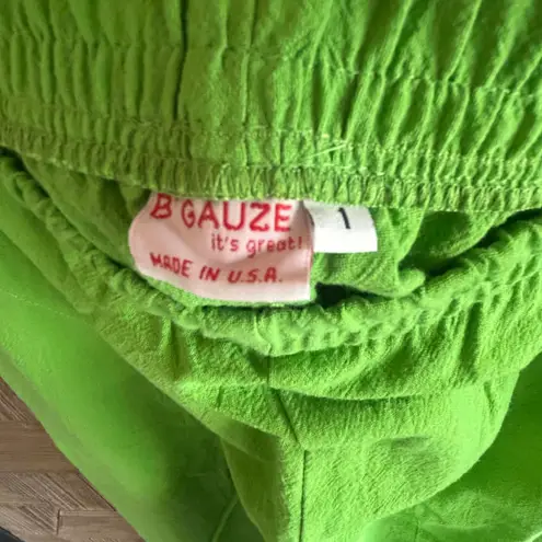 NWT B'Gauze Women's Crop Green Pants Sz 1 Cinched Hem Elastic Waist