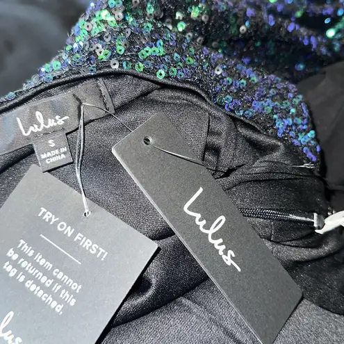 NWT LULUS Sparkling Aura Iridescent Green Sequin One