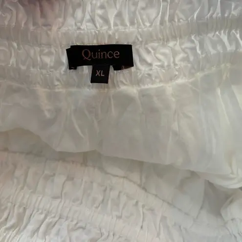Quince Size XL 100% Organic Cotton Poplin Tiered Maxi Skirt Classic White