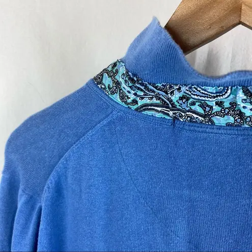 Etro Blue Knit Long Sleeve Button Neck Polo Shirt XXL