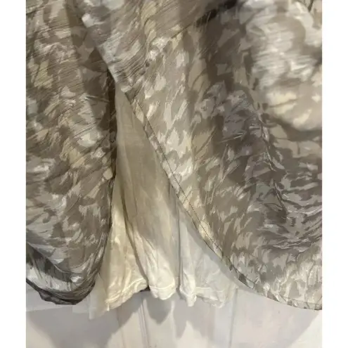 Soft Surroundings  Maxi‎ Skirt Gray Beige Abstract Beach Vacation Lined Petite L