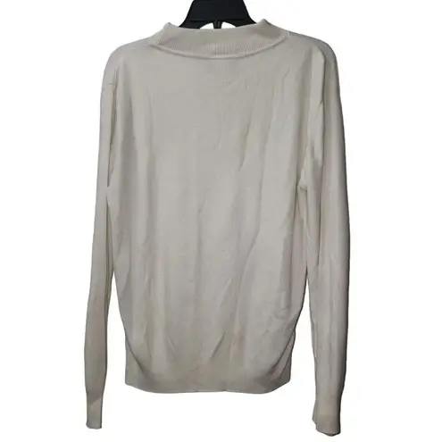 Willow Ridge Mock Neck Sweater Long Sleeve Pullover Knit Top Neutral Size Size M