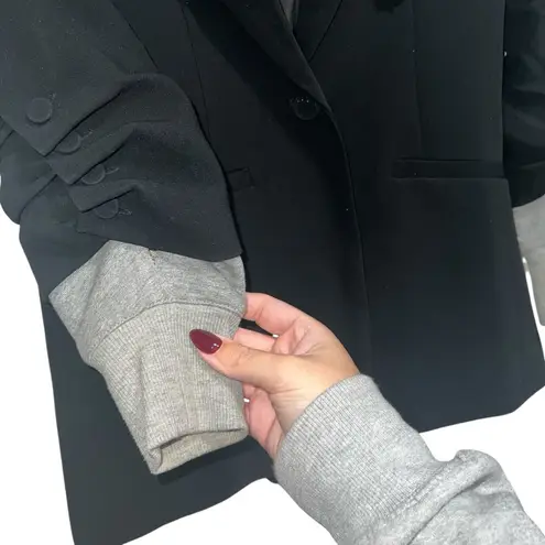 Cinq à Sept Cinq A Sept Hooded Khloe Blazer Jacket Black/Heather Gray