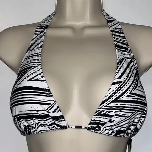 NWT INGEAR Zebra Stripe Black & White Halter String Bikini Set Women’s Large L