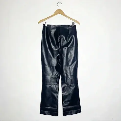 Wilfred Porto Black Faux Leather Kick Flare Pants Aritzia Size 4
