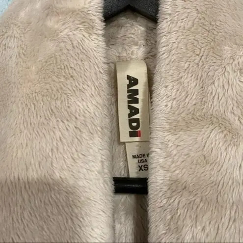 Amadi Faux Shearling Drape Front Open Vest Size XS Gray