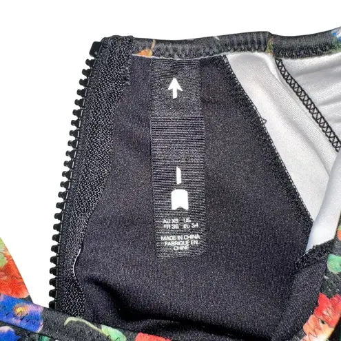 The Upside Paddle Suit Long Sleeve Black Floral Swimsuit US 4 in Wildflowers