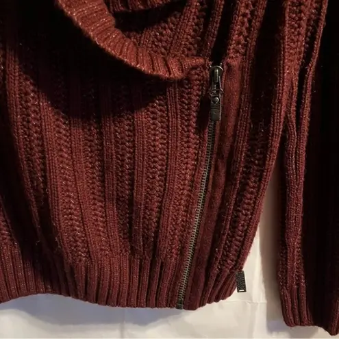 Harley Davidson Women’s Size Medium Shawl Collar Sweater Burgundy Wine Bikercore Red