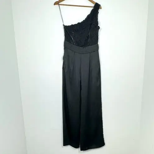 Ramy Brook Velvet One Shoulder Wife Leg Jumpsuit Size 4 Cocktail Hour Wedding