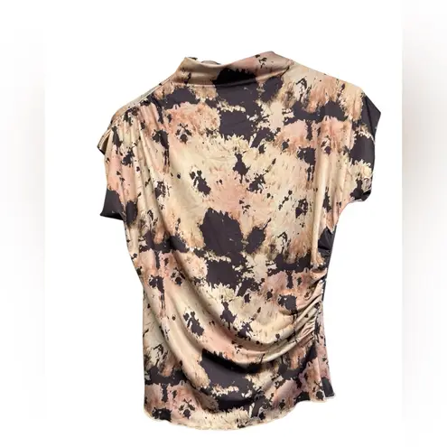 French Connection  Riya Ava tie dye abstract print top in neutral Minimalist