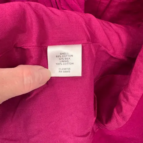 Classiques Entier Blazer Jacket Womens XS Pink Cotton Silk Blend Sheer Sleeves