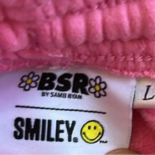 Sami Ryan x Smiley Bright Pink Sweatpants, Size Large, NEW no tags Display