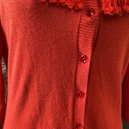 New York And Company Orange Cardigan Size M