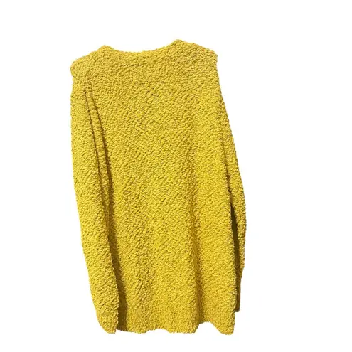 Zenana  Cardigan Sweater Womens 3X Plus Mustard Yellow Popcorn Knit Button Front