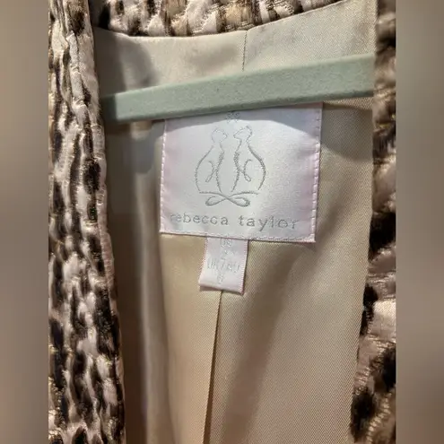 Rebecca Taylor Brown Animal Print Blazer Size 2