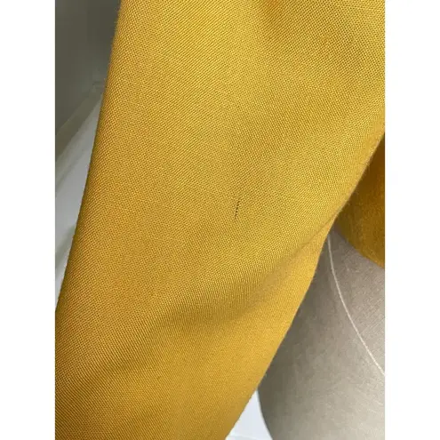 Vintage Blazer Yellow Gold Navy Floral Collar Short One Button Size 6