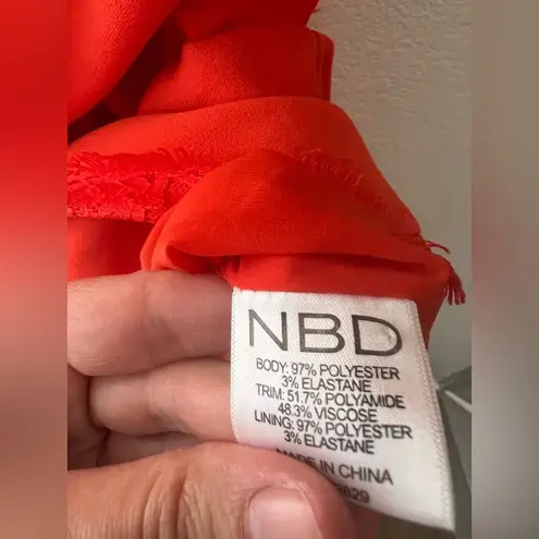 NBD Revolve  Let It Go Orange Lace Strappy Sleeveless Romper Jumpsuit Size XS