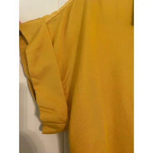 Evy's Tree The Harper Mustard Yellow Short Sleeve High Low Dress Pockets XS