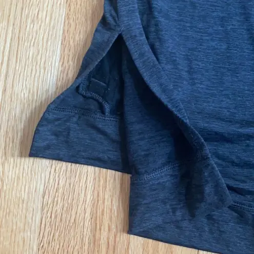 Apana Gray cowl neck workout casual top pockets M Charcoal Drawstring Pullover