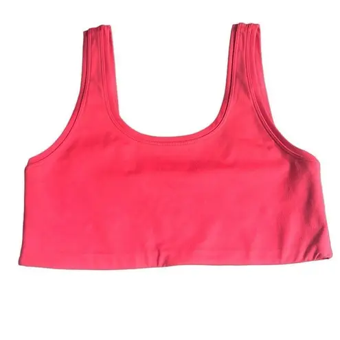 Terez  Sports Yoga Bra Pink Scoop Neck Light Impact Support Lounge XL NWT $75