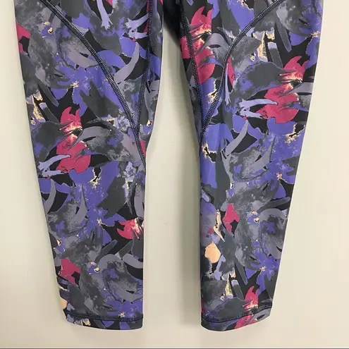 Patagonia  Centered Crop Leggings Purple Gray Abstract Print Athleisure Medium