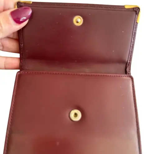 Cartier Womens Paris Vintage Burgundy Leather Wallet
