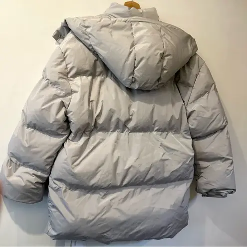 Commense Open Collar Quilted Hooded Puffer Coat S NWT Gray