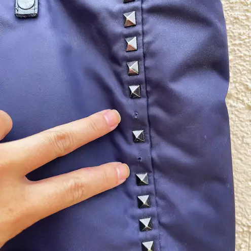 Valentino Garavani Valentino Rockstud navy blue nylon tote bag