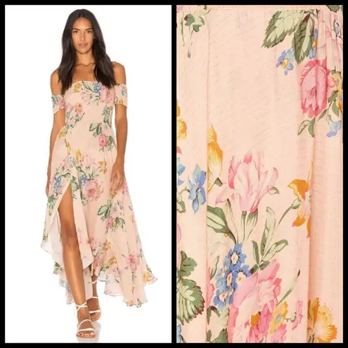 đź’•AUGUSTE x REVOLVEđź’• Boheme Goddess Maxi Dress ~ Blush Floral Print US 4 NWT Pink