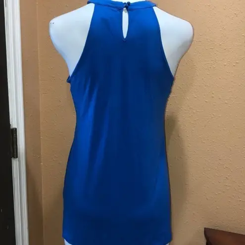 ECI  New York blue sleeve less stretchy blouse