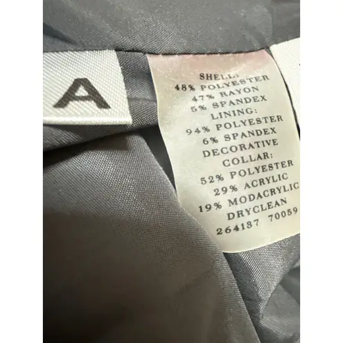 Ann Taylor  Women's Gray Long Sleeve Double Breasted Blazer Coat Jacket Size 6