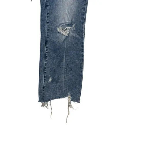 Daze Women's Jeans Splatter Straight Leg Frayed Hem Denim D6201VOT