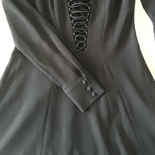 ALC Frank A.L.C Wares Ponte Black Lace Fit & Flare Mini Dress Size 2