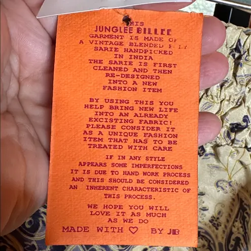 NWT Junglee Billee Boho Elastic Shorts w/ Beaded Tie Size XS / Small / Medium Blue