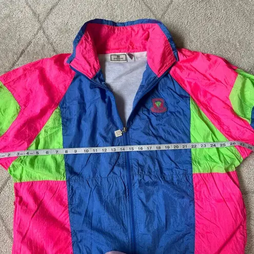 Givenchy Vintage 80s  Active Sport Neon Windbreaker Track Suit Sz Large