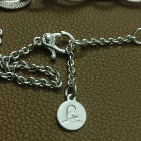 Monet St. Jude Interlocking Rings Chain Necklace Monet Hoop Post Earrings Set Silver