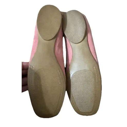 Connie Pink /brown Suede leather Women Flat 5.5M unique flower Made In Brazil Size 5.5