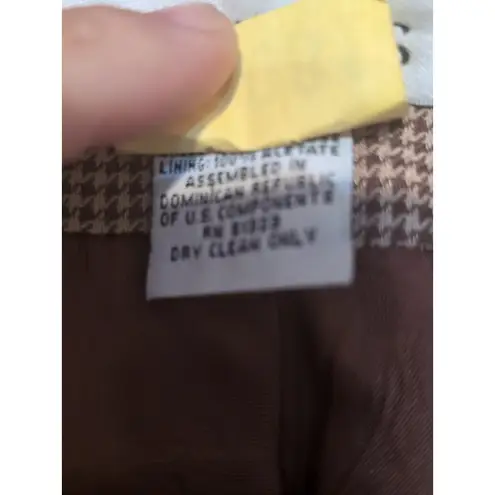 Chaus Women's Beige Houndstooth Blazer, Size 6, Tan Brown Jacket, Work Attire