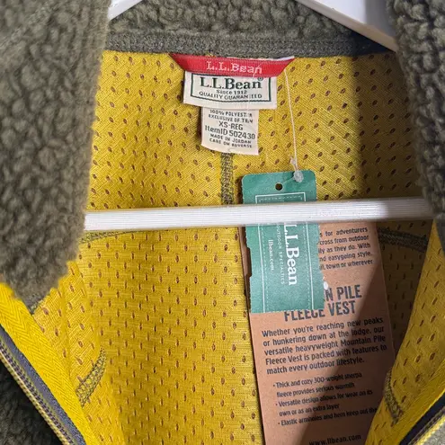 L.L.Bean Mountain Pile Fleece Vest in Kelp Green W2002 Sz XS